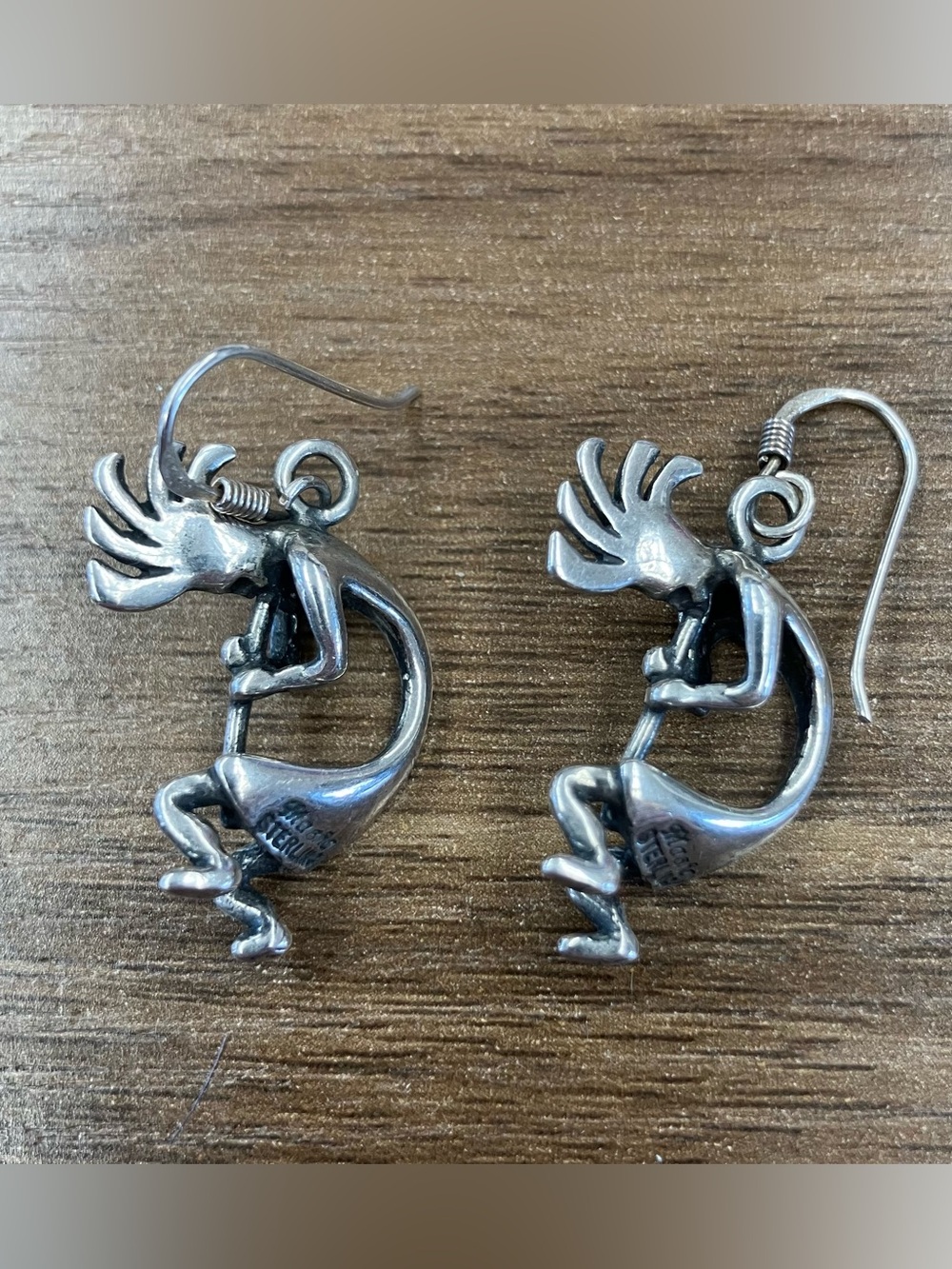 Vintage Navajo Signed Masha Sterling Kokopelli SW Earrings